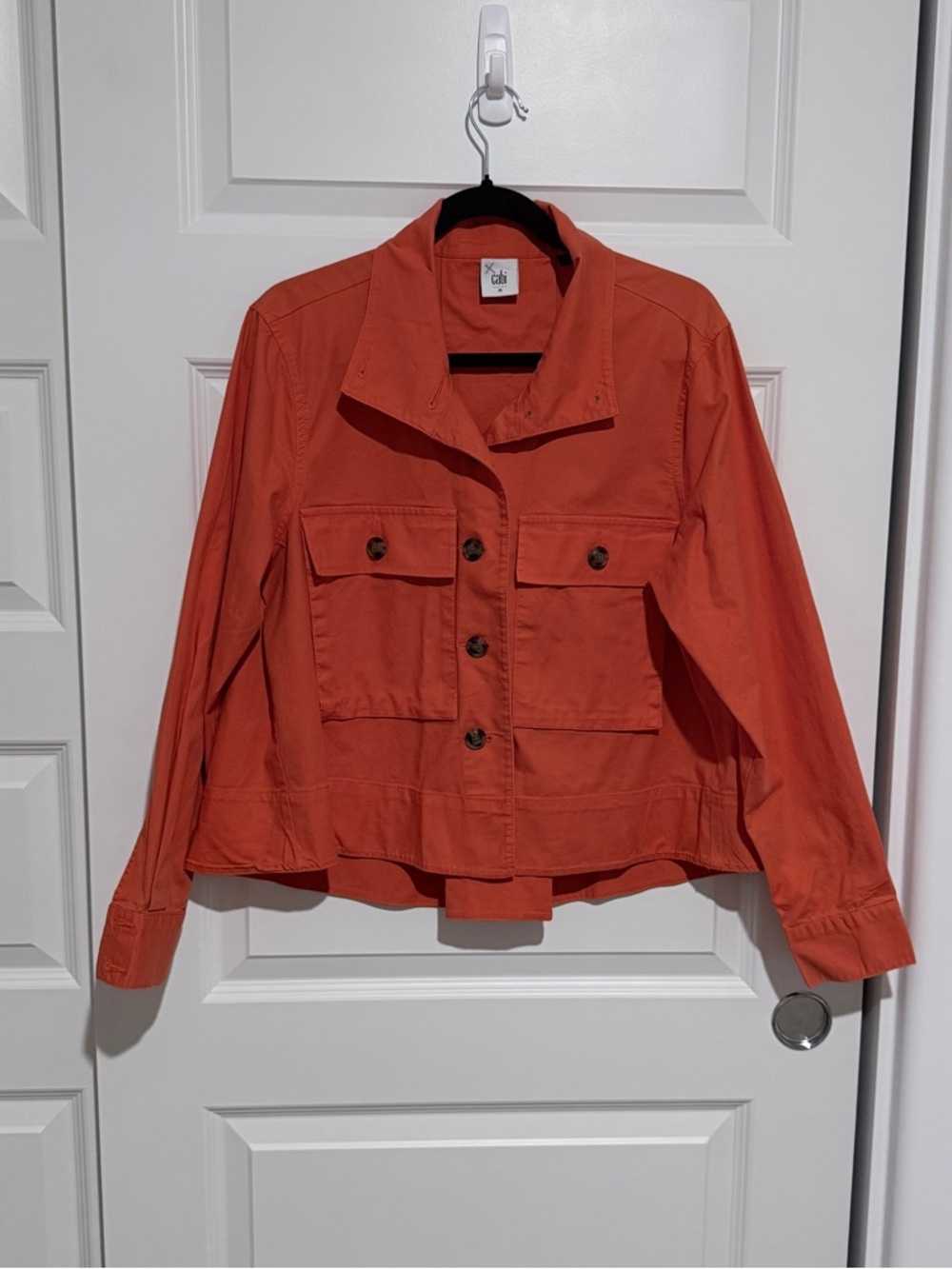 CAbi Orange Resort swing jacket with a button front Size M